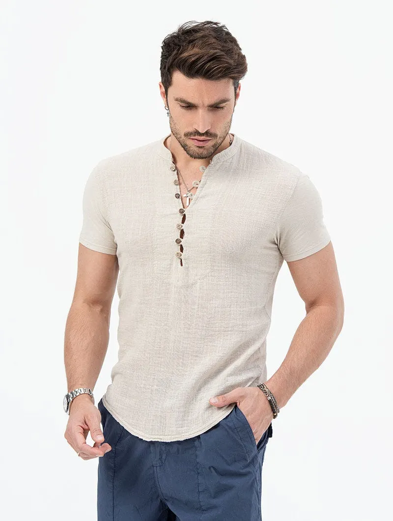 IAN HENLEY T-SHIRT IN SAND