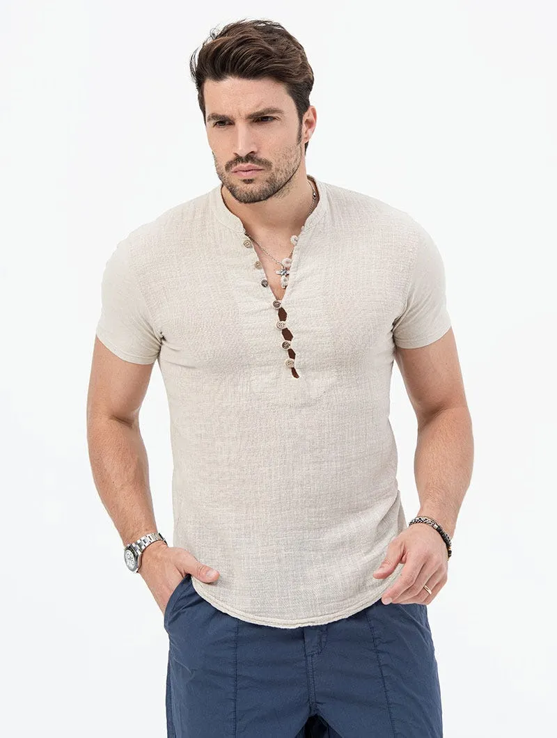 IAN HENLEY T-SHIRT IN SAND