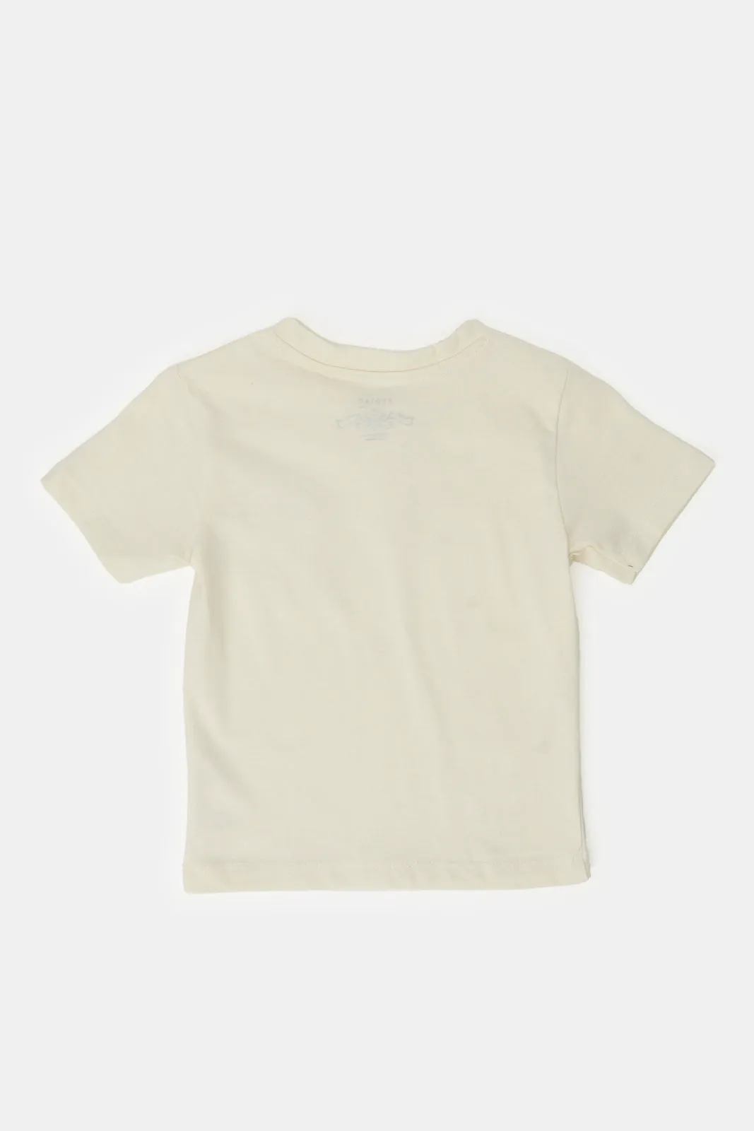 Infant Boys Cream Printed T-Shirt