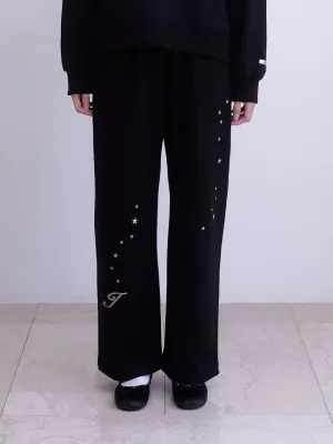 [INNERMUSEUM] FW 24 Star embroidered two-way sweatpants (BLACK)