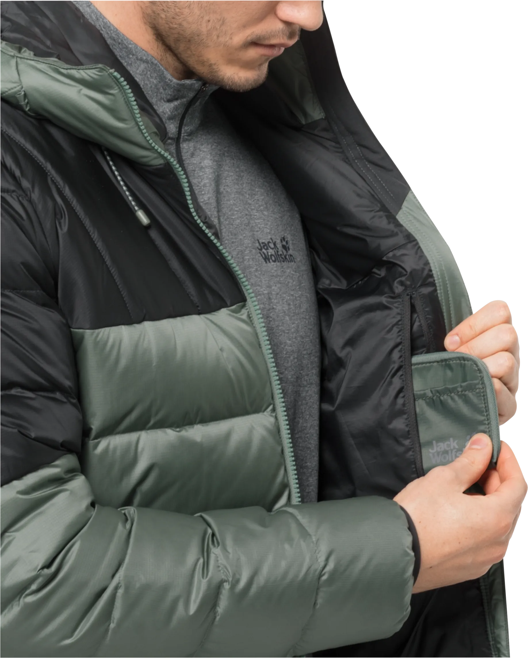 Jack Wolfskin Men&#x27;s Nebelhorn Down Hoody Hedge Green | Buy Jack Wolfskin Men&#x27;s Nebelhorn Down Hoody Hedge Green here | Outnorth