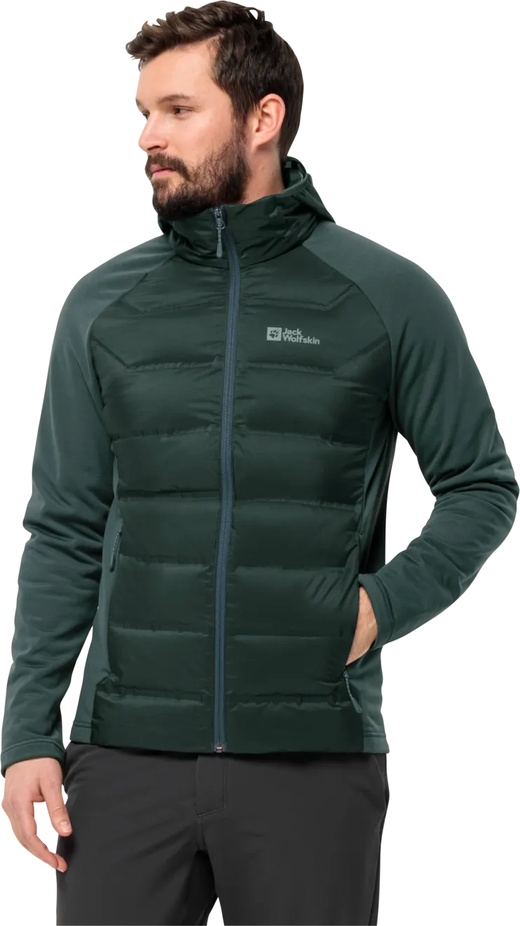 Jack Wolfskin Men&#x27;s Tasman Down Hybrid Black Olive | Buy Jack Wolfskin Men&#x27;s Tasman Down Hybrid Black Olive here | Outnorth