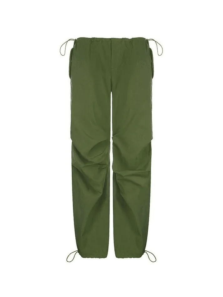 Joskaa Relaxed Drawstring Low Waist Cargo Pants