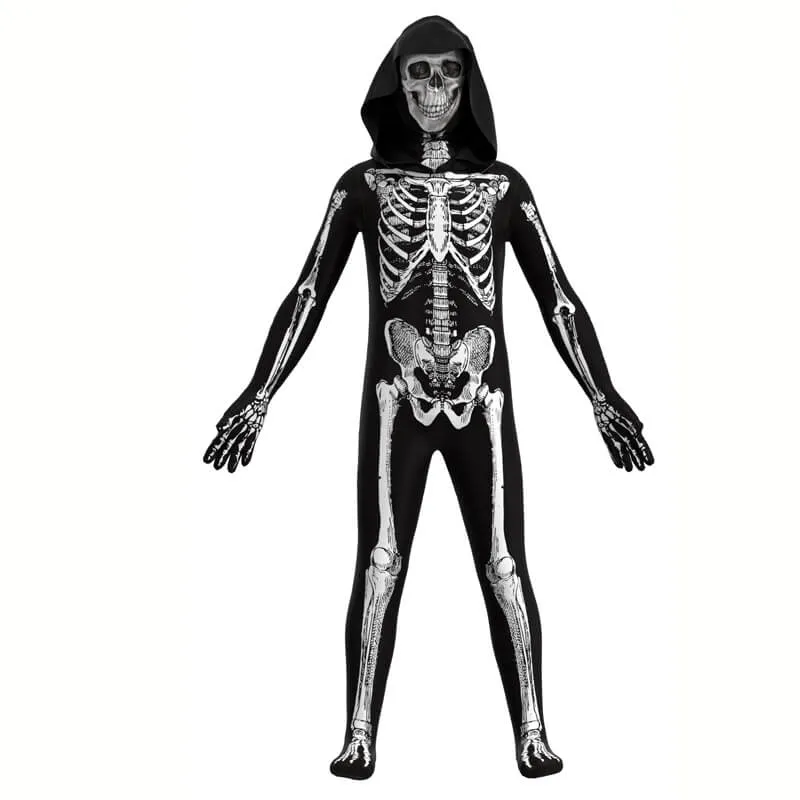 Kids Adults Scariest Skeleton Halloween Bodysuit Unisex Zentai Halloween Party Suit