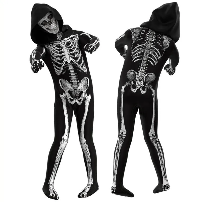 Kids Adults Scariest Skeleton Halloween Bodysuit Unisex Zentai Halloween Party Suit