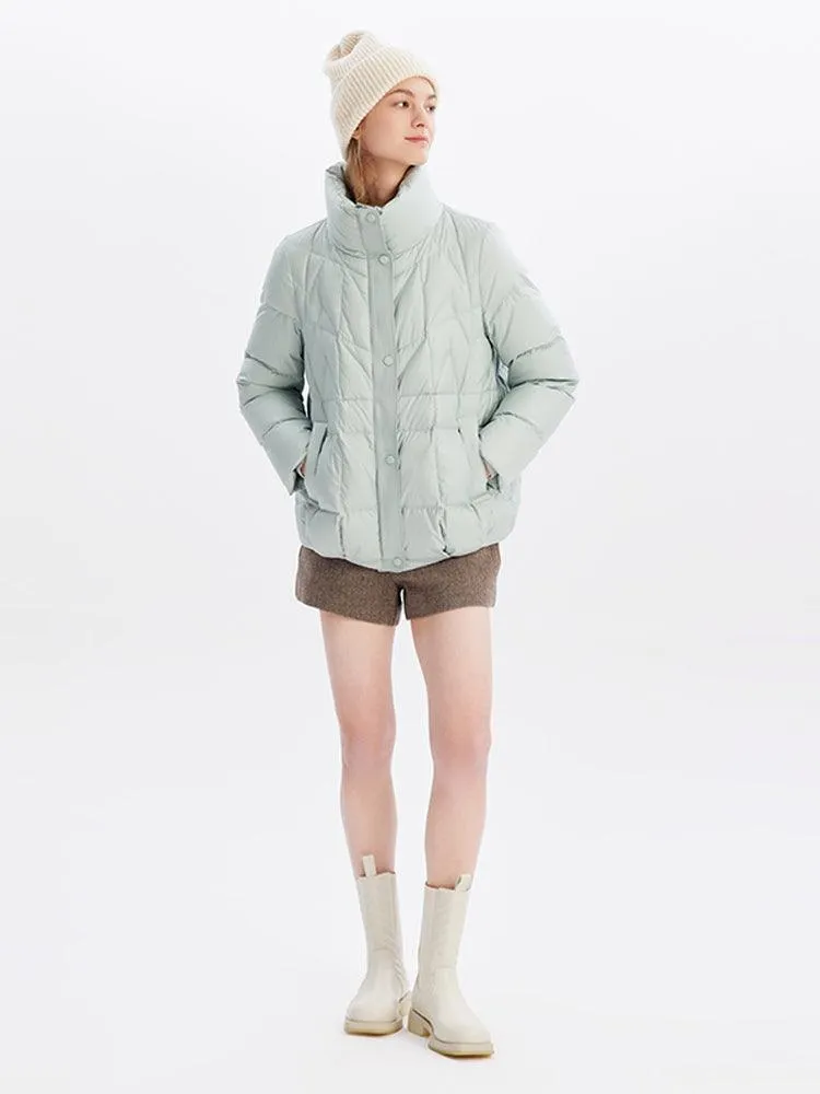 Light Green Crop Goose Down Coat