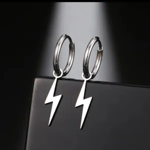 Lightning Bolt Earrings - Silver