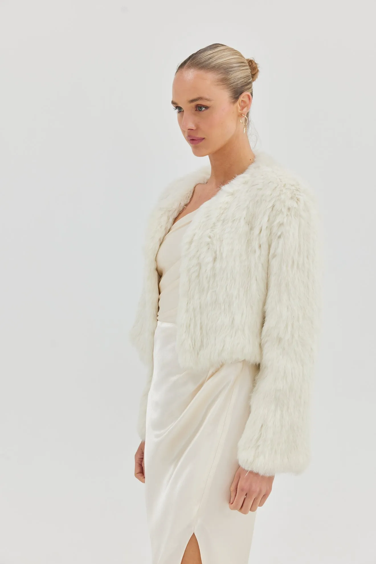 Lola Crop Jacket - Ivory