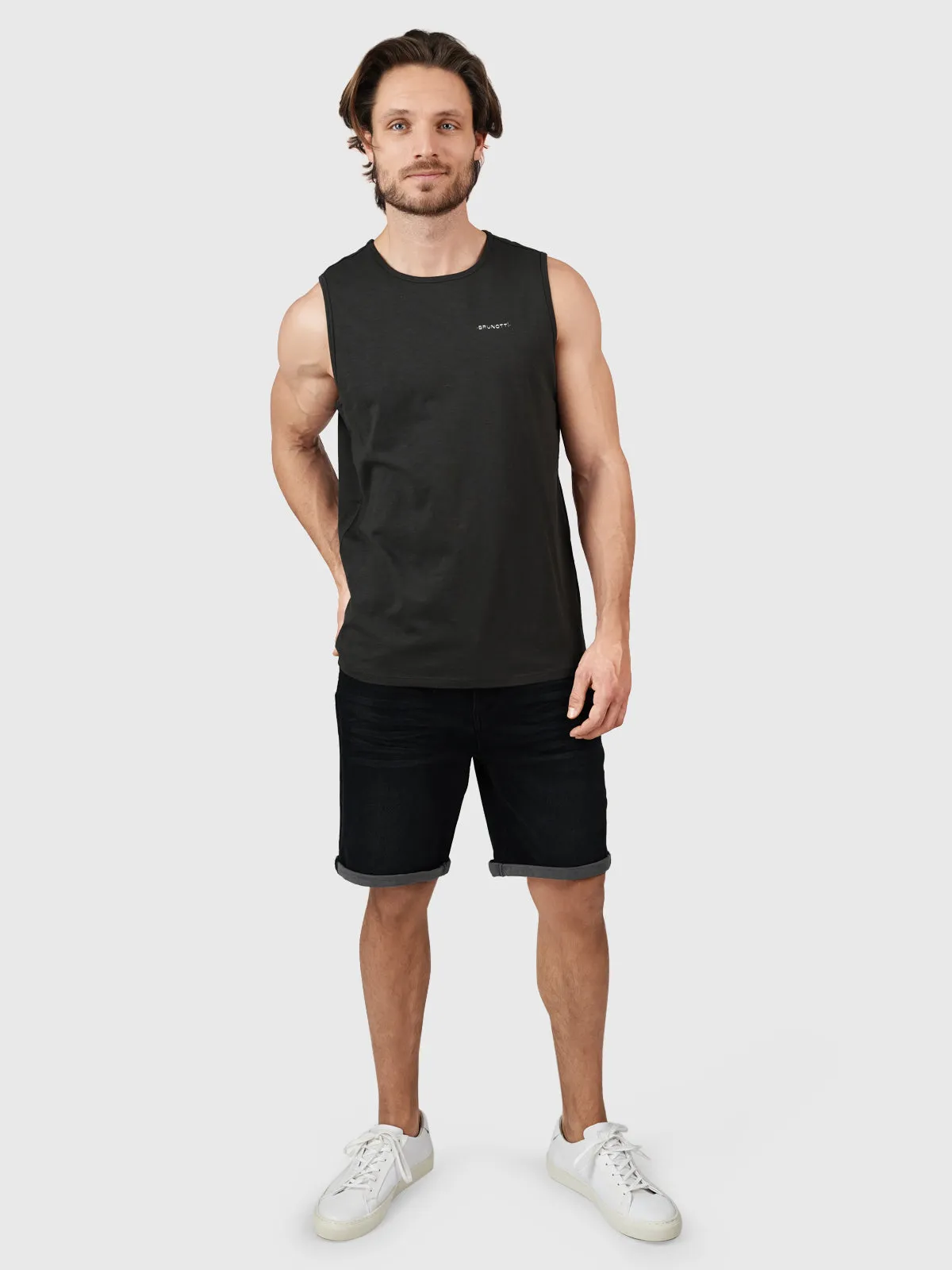 Malaku-Slub Men Singlet | Black