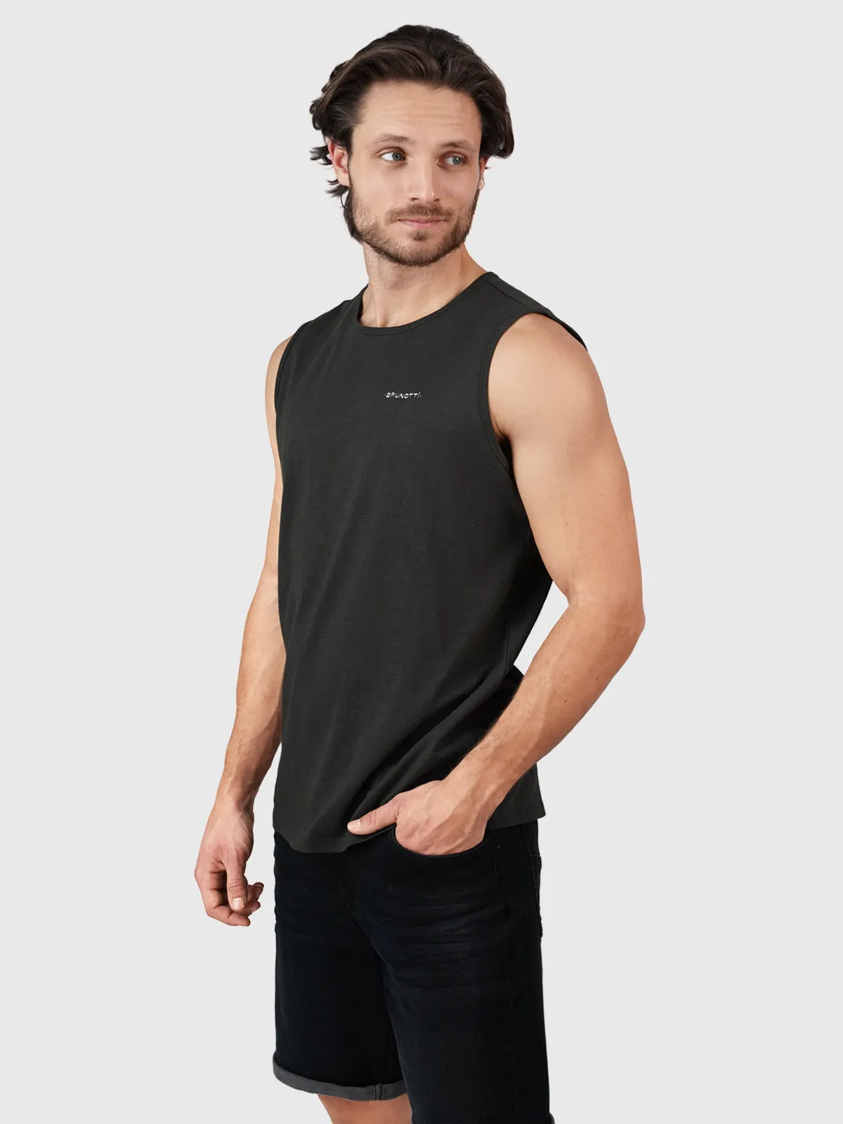 Malaku-Slub Men Singlet | Black