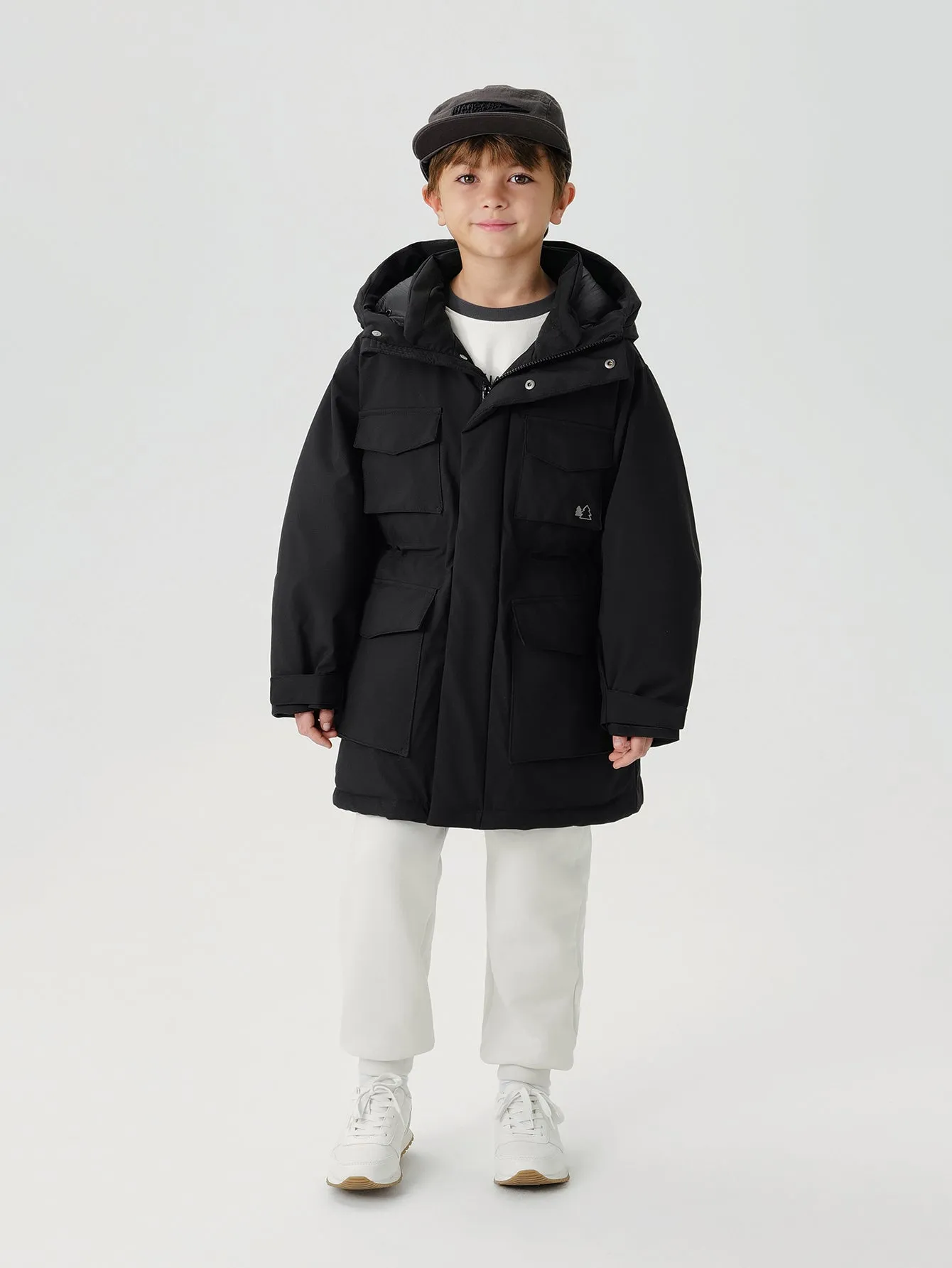 MARC & JANIE Boys Hooded Loose Down Long Coat 241578