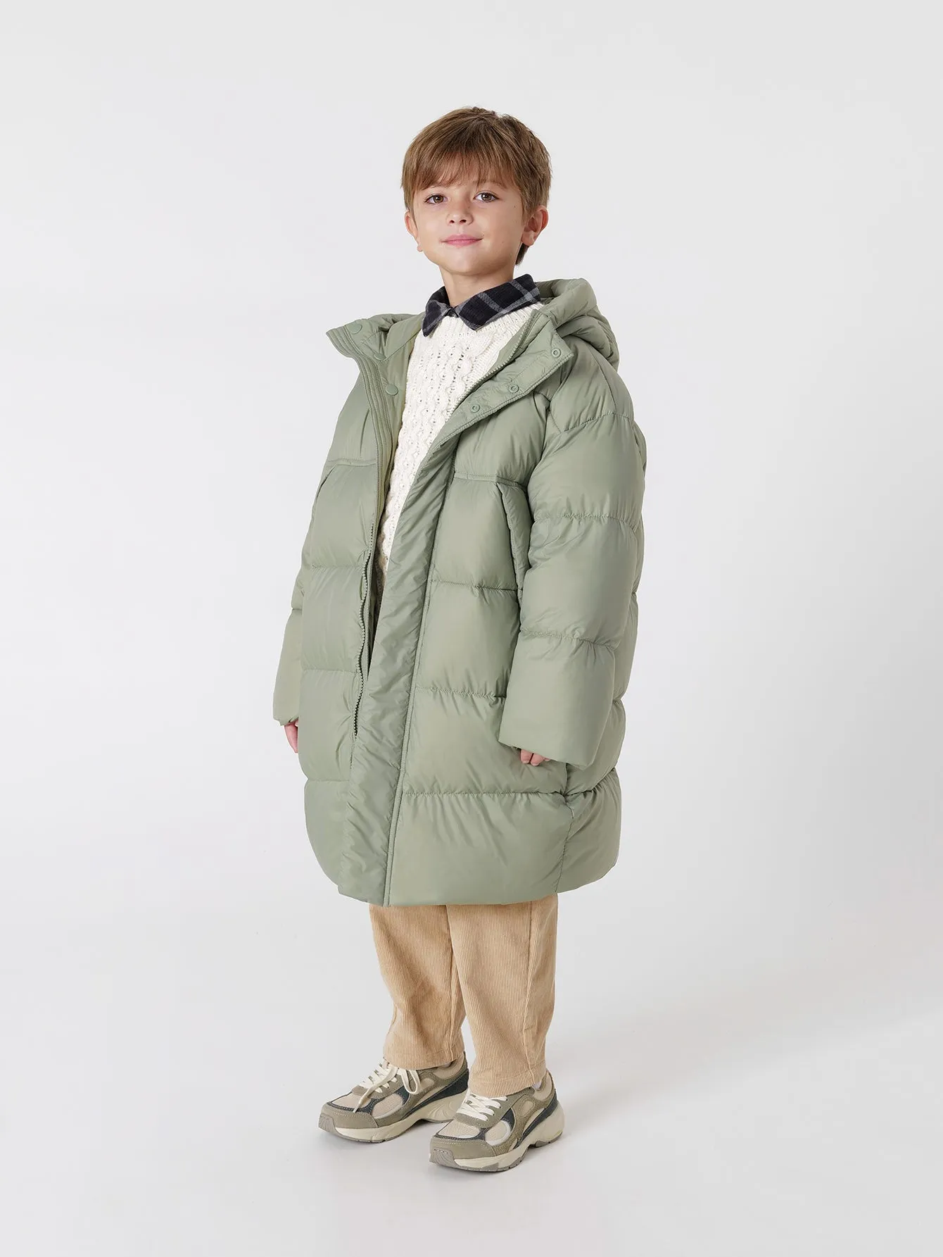 MARC & JANIE Boys Ultralight Hooded Down Long Coat 231518