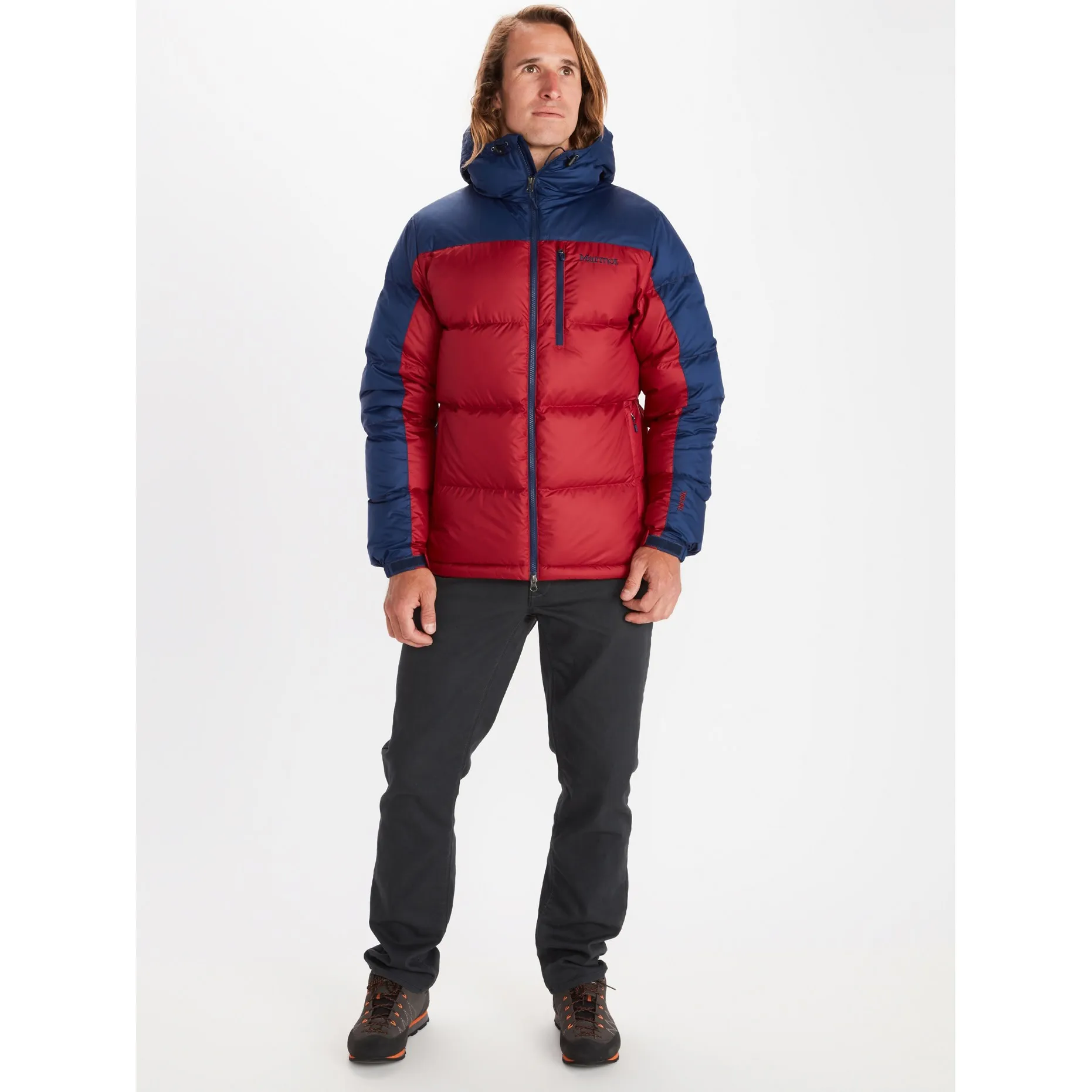 Marmot Men&#x27;s Guides Down Hoody Brick/Arctic Navy | Buy Marmot Men&#x27;s Guides Down Hoody Brick/Arctic Navy here | Outnorth