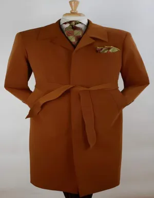 Mens Full Length Length Top Coat - Copper