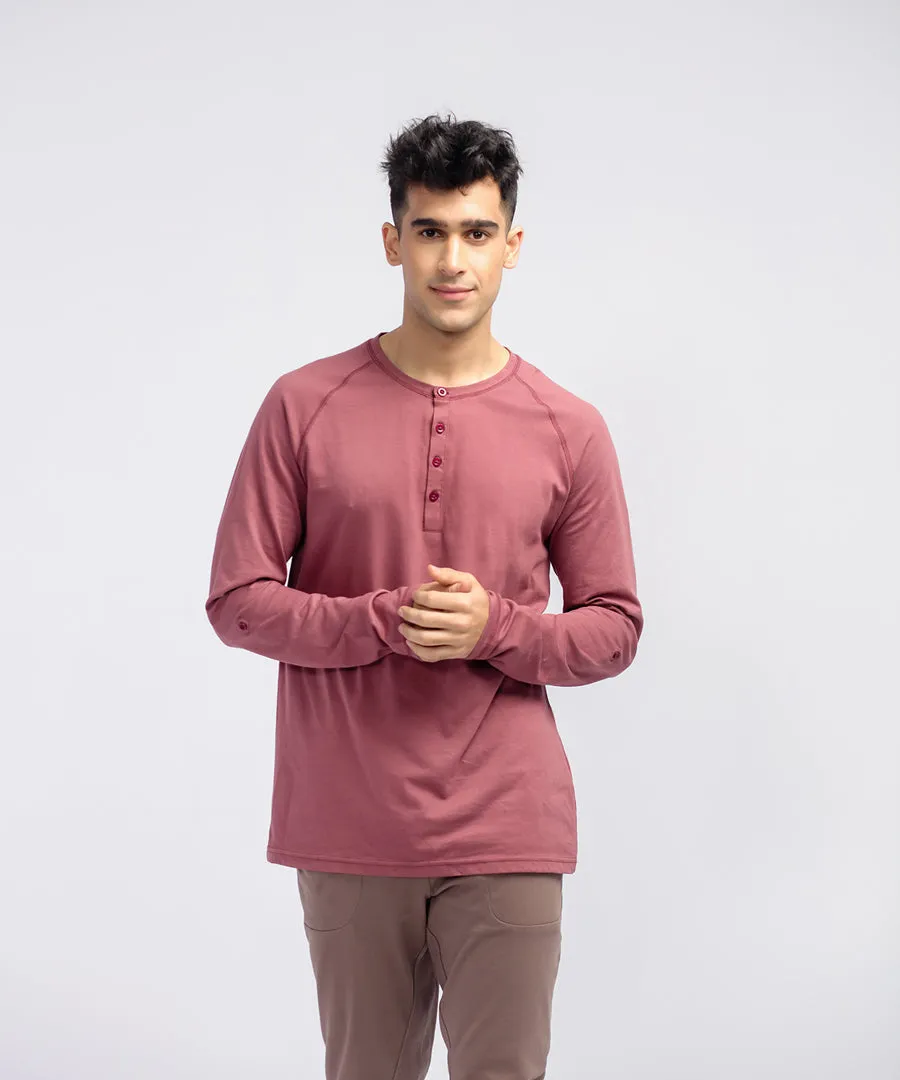 Men's Long Sleeve Henley Shirt