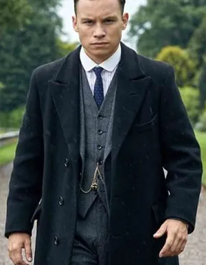 Mens Peaky Blinders Costume Michael Gray Vested Suit & Overcoat