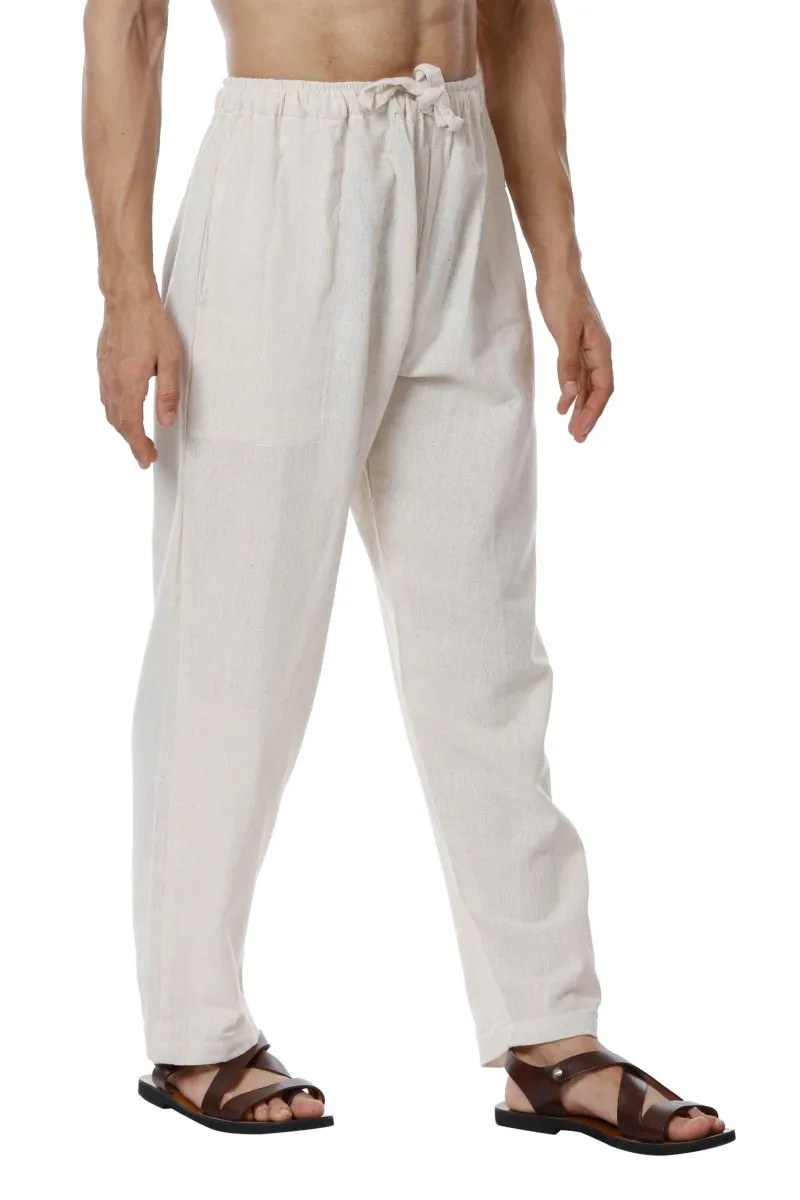 Men's Pyjama Pack of 2 | Cream & Melange Grey | Fits Waist Sizes 28" to 36"