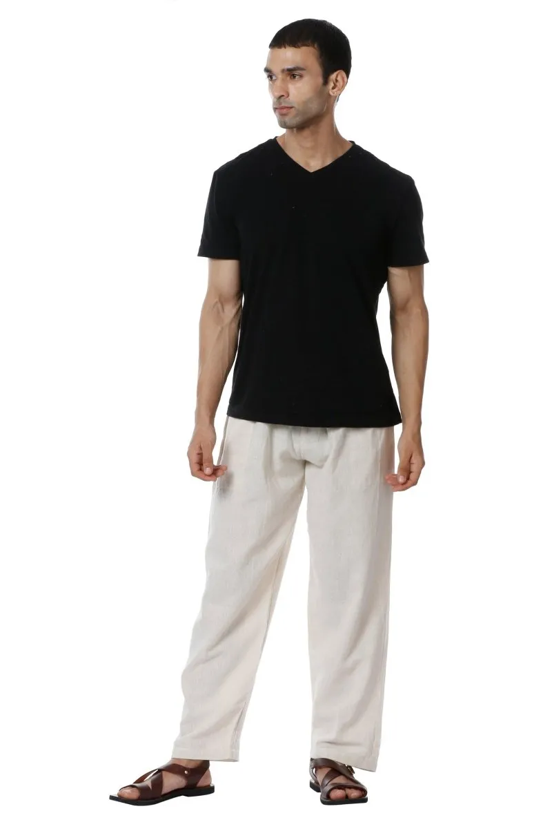 Men's Pyjama Pack of 2 | Cream & Melange Grey | Fits Waist Sizes 28" to 36"