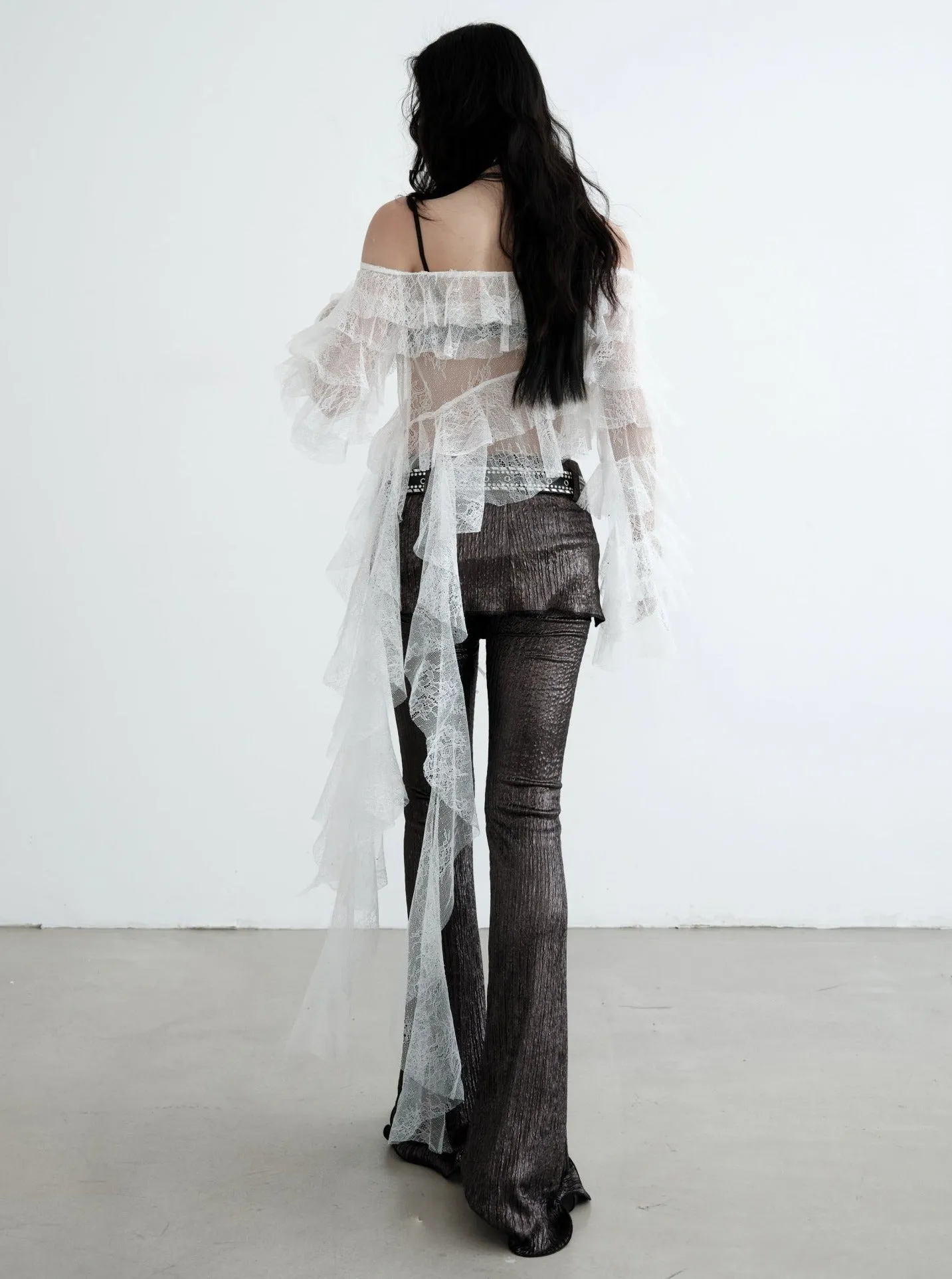 Midnight Shimmer Layered Flare Pants