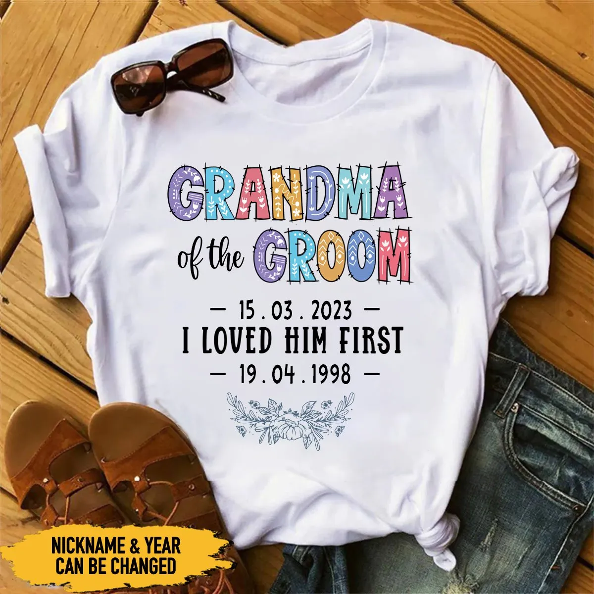 Mother Of The Bride I Loved Her First - Personalized Unisex T-shirt