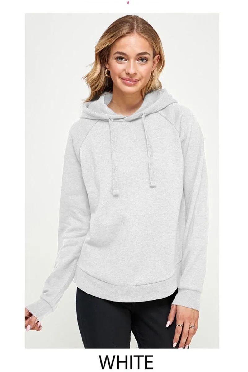 NEWMAN Pullover Hoodie with curved hem and slit detail