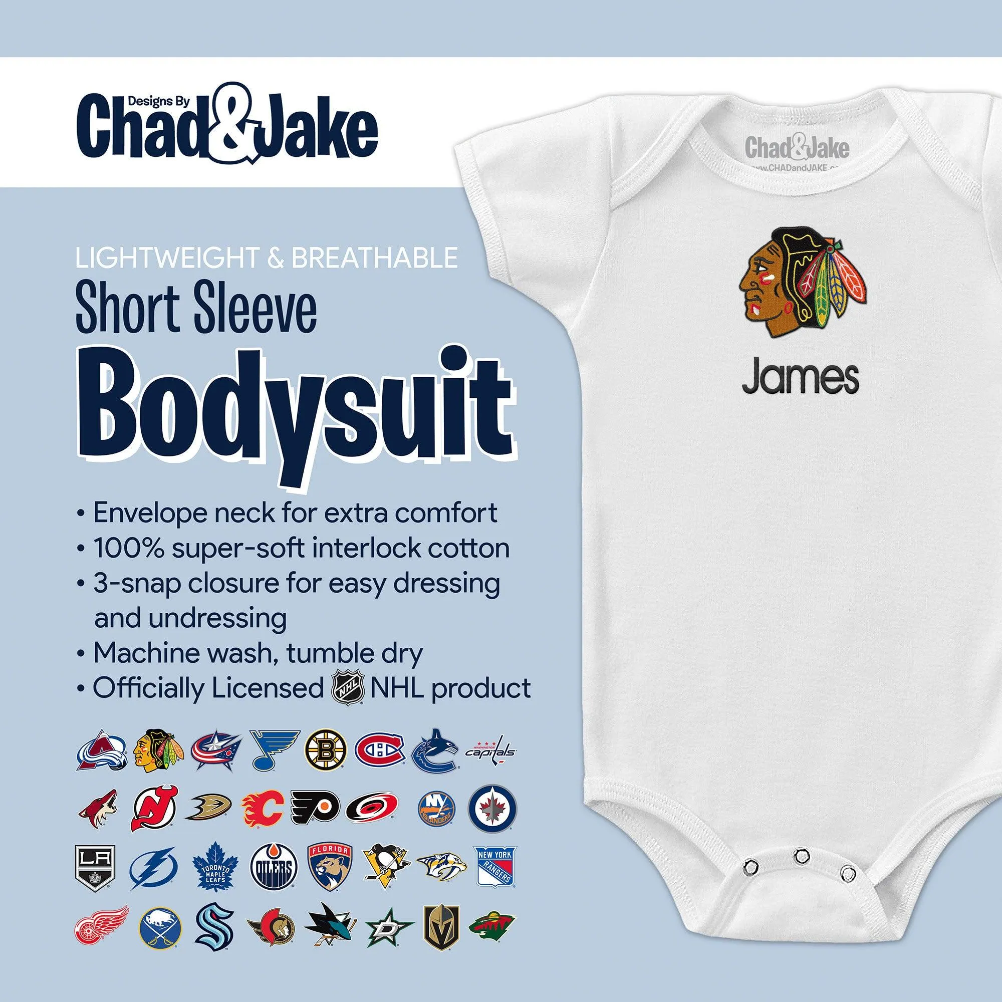 Personalized Chicago Blackhawks Bodysuit