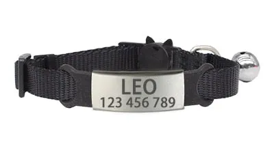 Personalized Engraved Nylon Adjustable Cat Collar