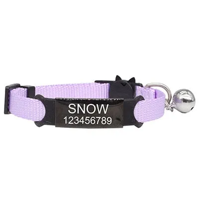 Personalized Engraved Nylon Adjustable Cat Collar