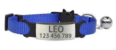 Personalized Engraved Nylon Adjustable Cat Collar