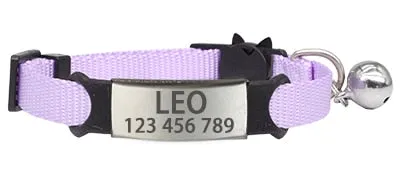 Personalized Engraved Nylon Adjustable Cat Collar