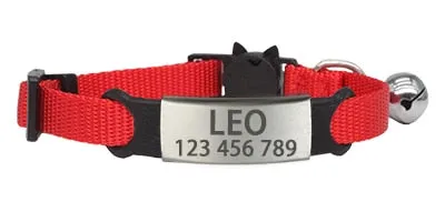 Personalized Engraved Nylon Adjustable Cat Collar