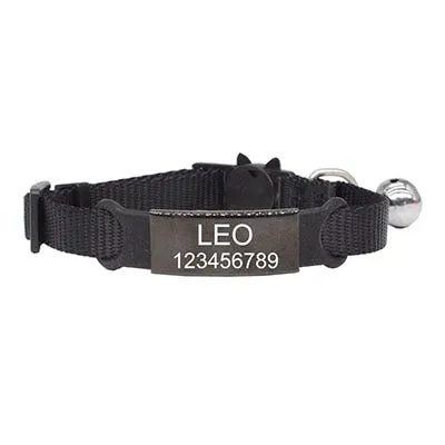 Personalized Engraved Nylon Adjustable Cat Collar