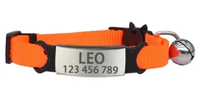 Personalized Engraved Nylon Adjustable Cat Collar