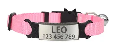 Personalized Engraved Nylon Adjustable Cat Collar