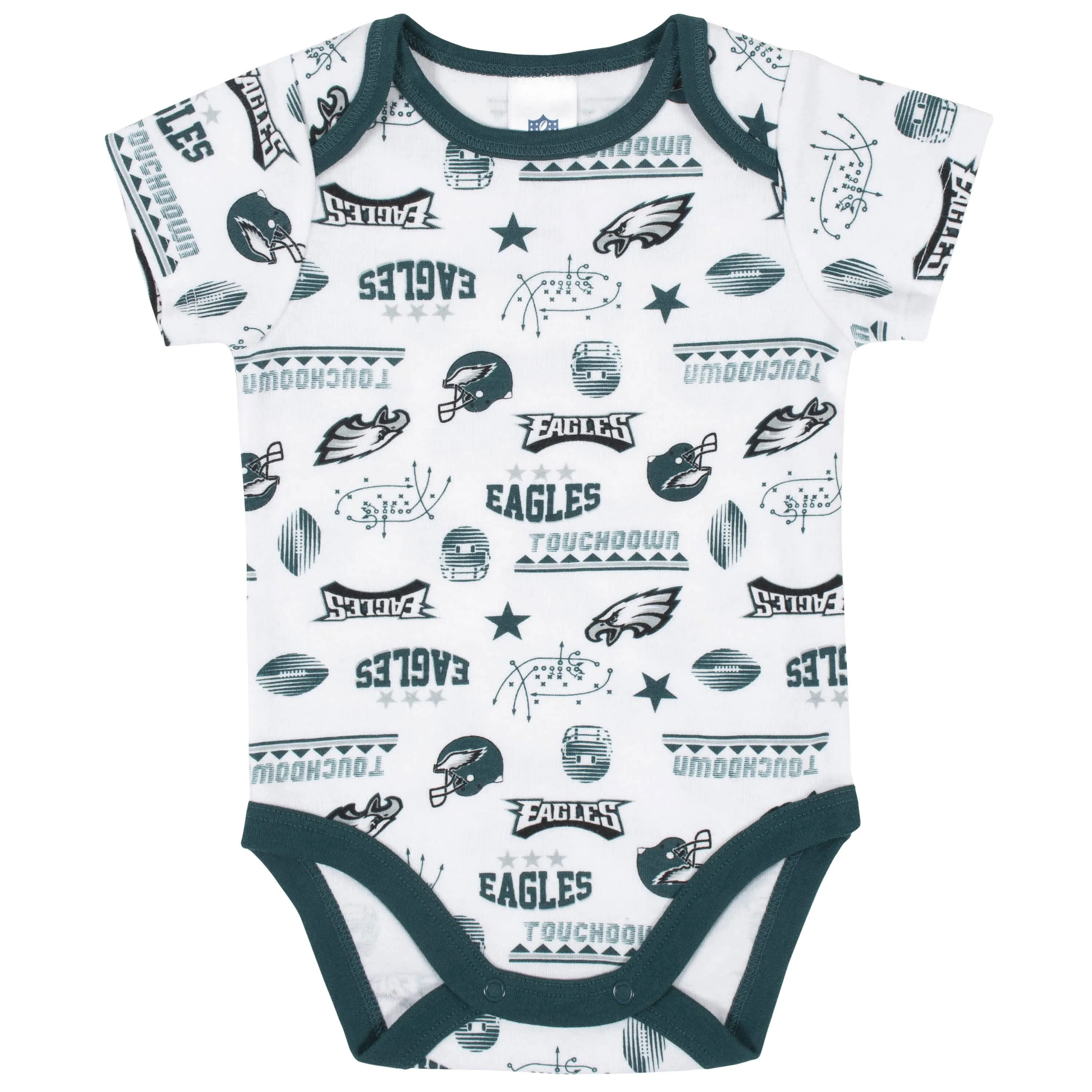 Philadelphia Eagles 3-Piece Baby Boys Bodysuit, Bib, and Cap Set