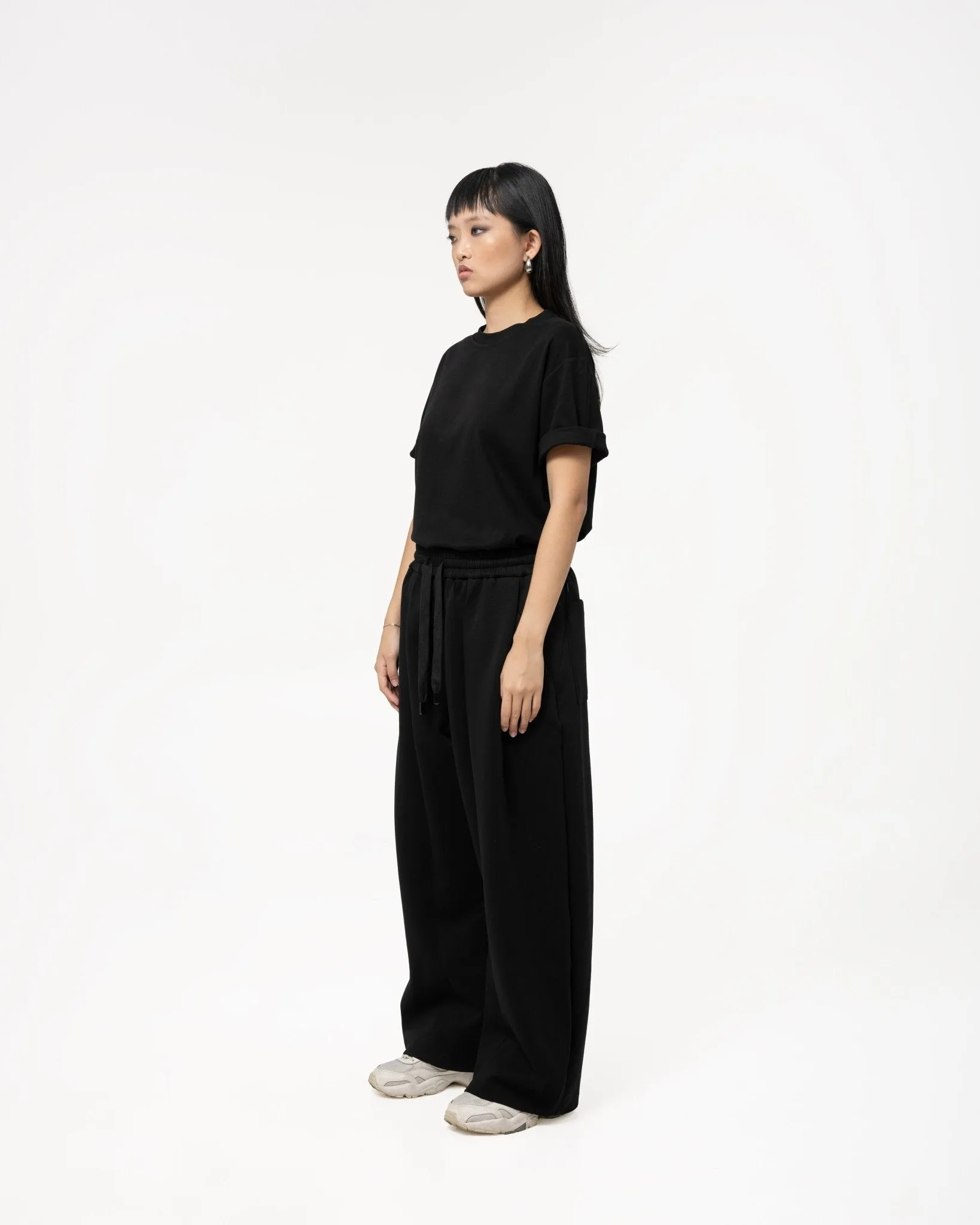 Pleated Sweatpants - Black