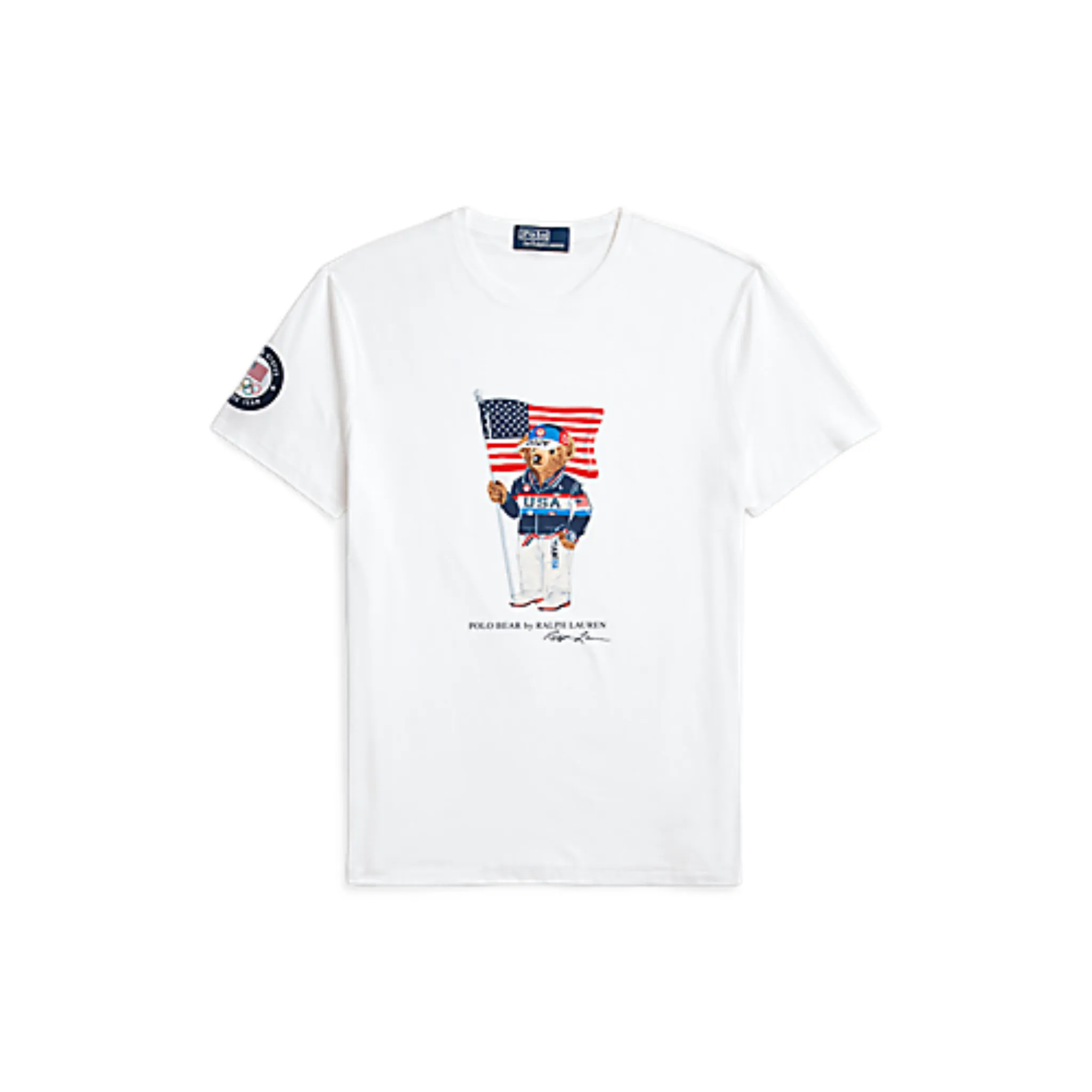 Polo Ralph Lauren Bear USA Flag Tee (White)