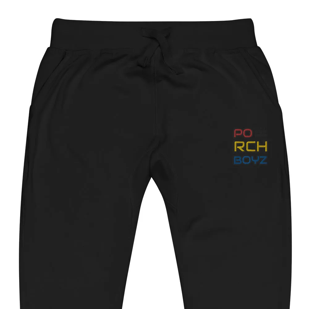 Porchboyz Multi/Colored Embroidered Unisex fleece sweatpants