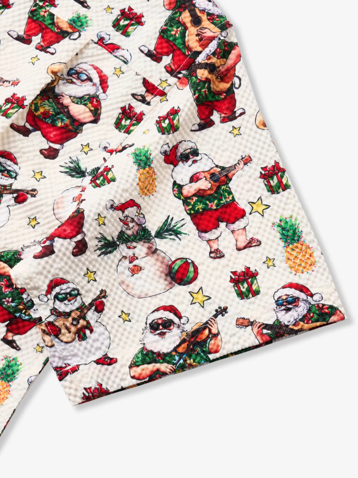 PRE-ORDER Tropical Tunes Hawaiian Christmas Seersucker Shirt