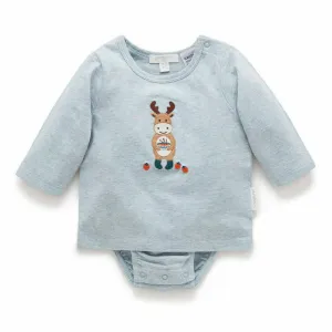 Purebaby Tee Shirt Bodysuit - Fennel Melange