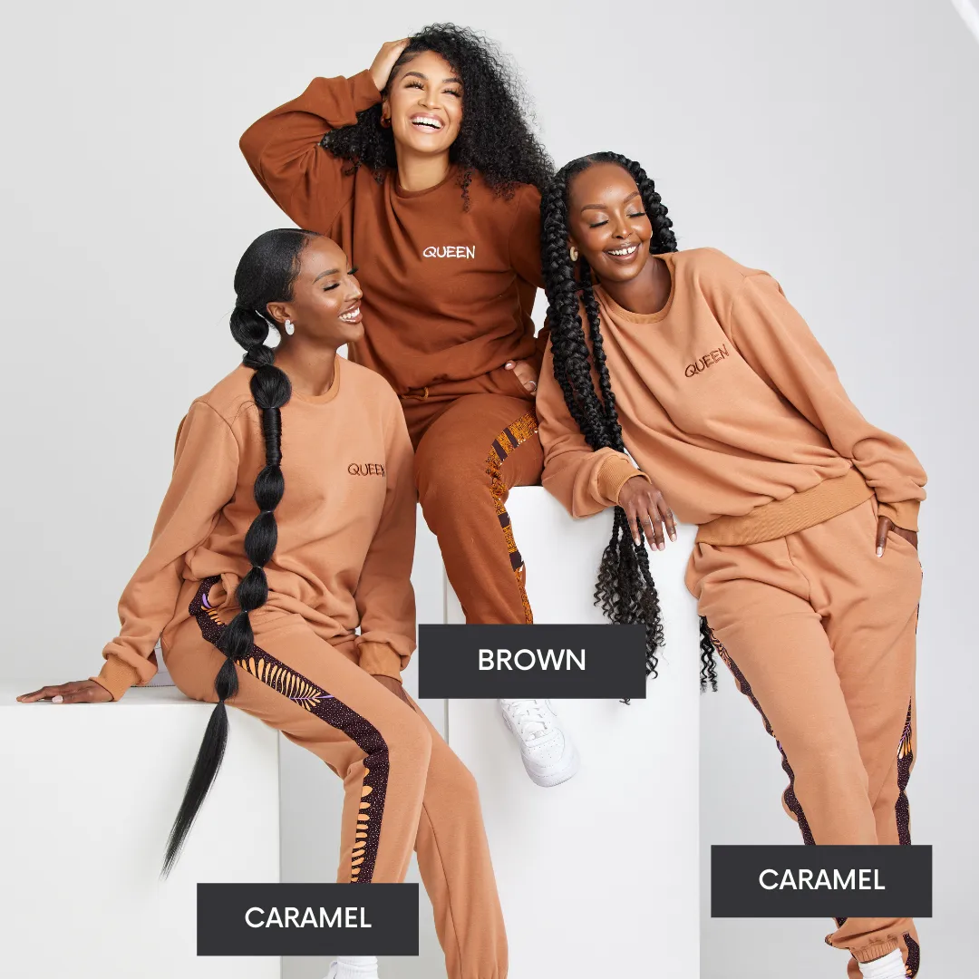 QUEEN CARAMEL Crew Neck Jogger Set