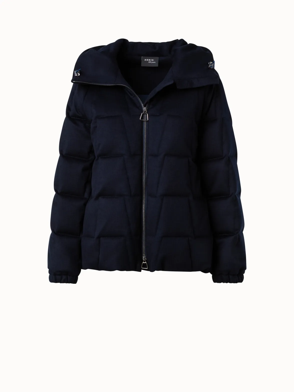 Quilted Trapezoid Cashmere Parka