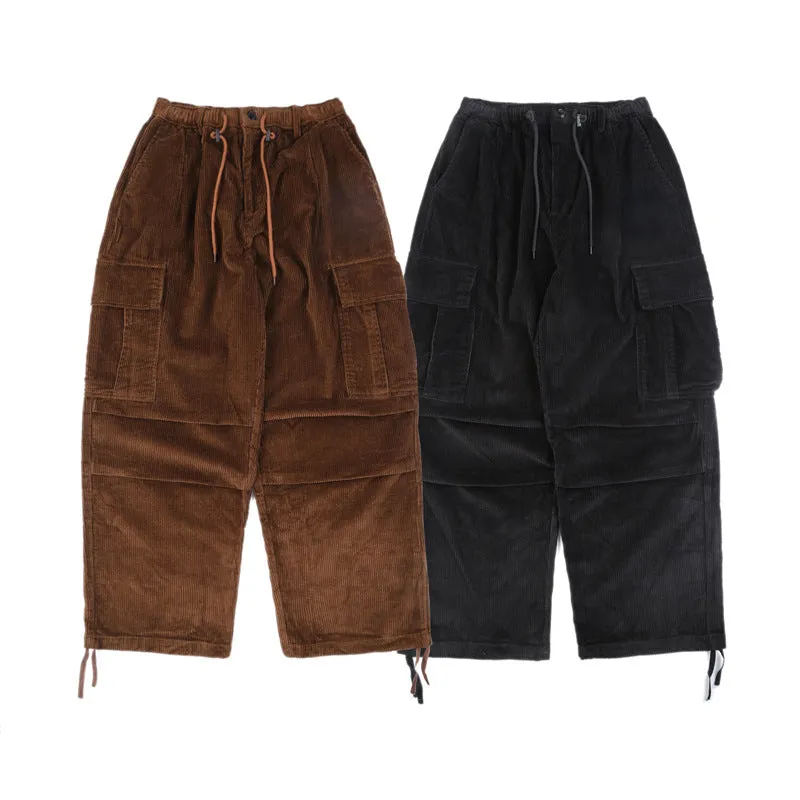 Retro Thickened Corduroy Pocket Pants