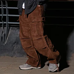 Retro Thickened Corduroy Pocket Pants