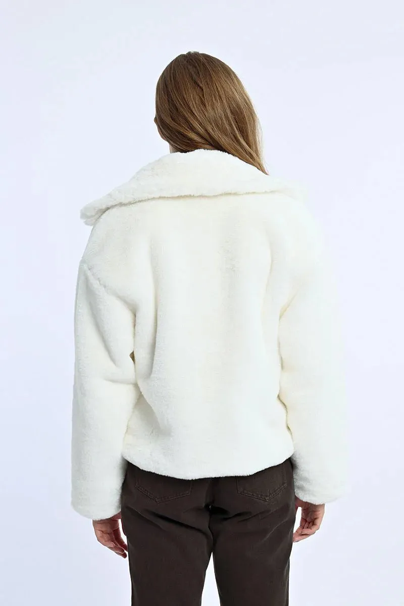 Short Textured Jacket - White