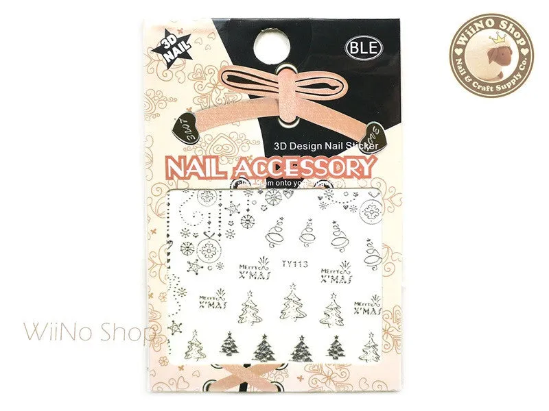 Silver Christmas Nail Sticker Nail Art - 1 pc (TY113S)