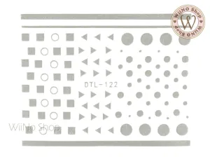 Silver Geometric Shapes Nail Art Sticker - 1 pc (DTL-122S)