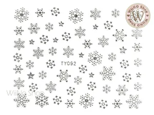 Silver Snowflake Nail Art Sticker - 1 pc (TY092S)