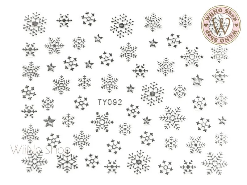 Silver Snowflake Nail Art Sticker - 1 pc (TY092S)