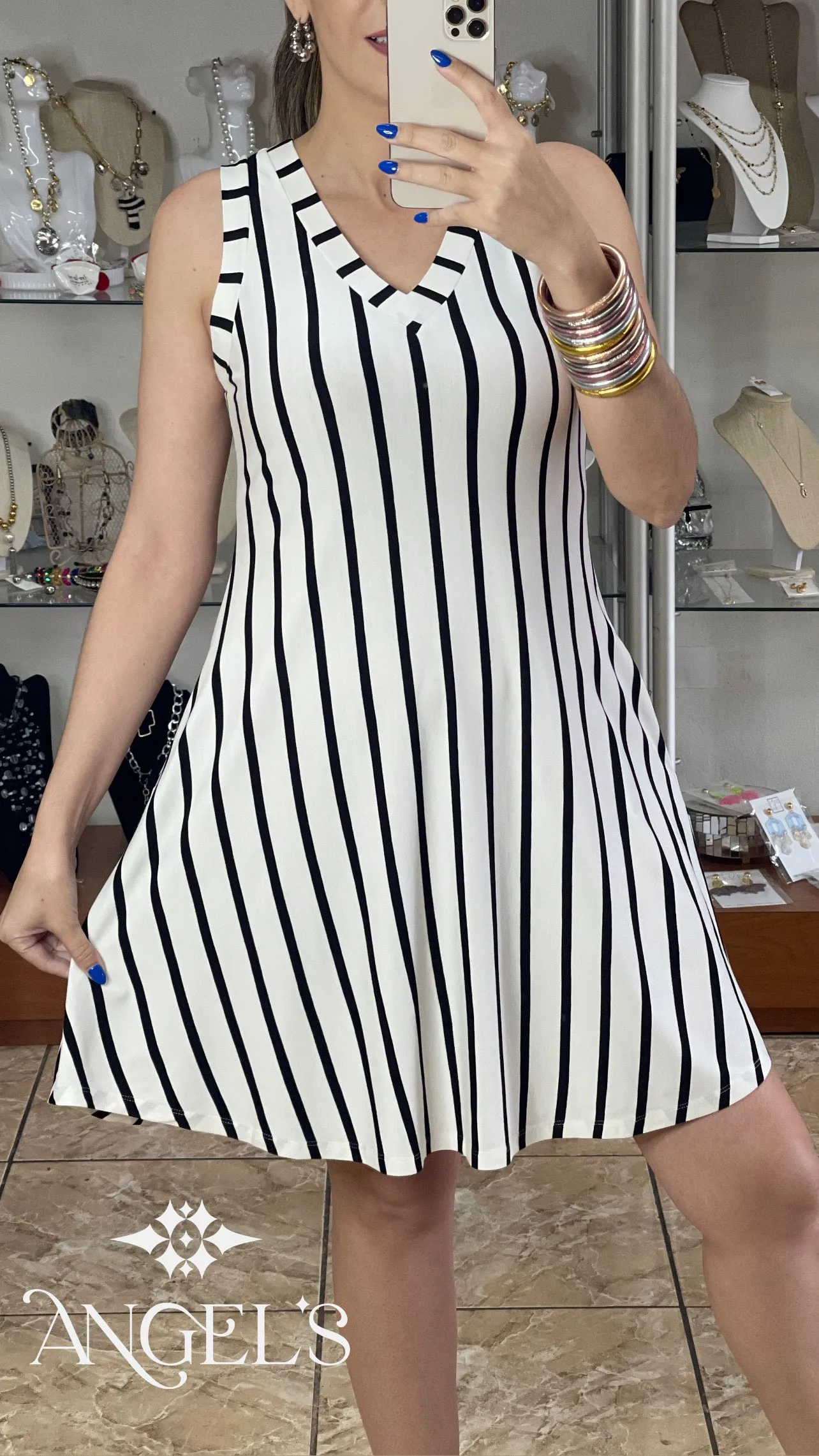 Sleeveles Stripes Dress